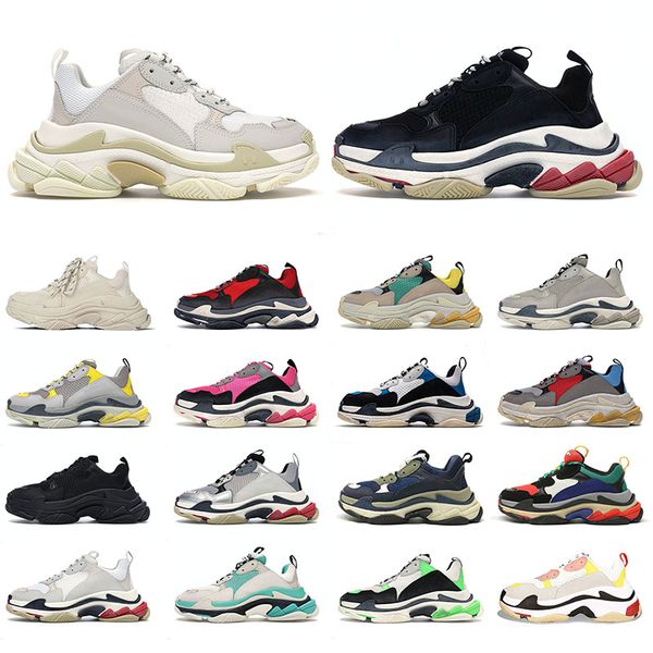 

luxurys designer shoes authentic triple s paris 17 fw white black pink grey women trainers outdoor men sports platform sneakers mens womens
