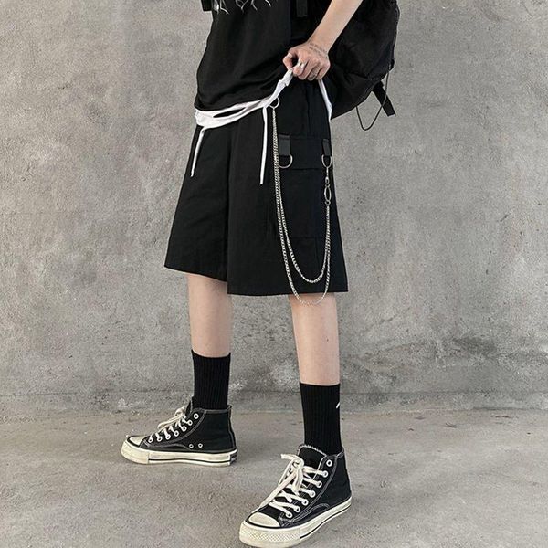 

men's shorts summer korean trend work tide hong kong-style loose all-match sports casual wide-leg oversize pants, White;black