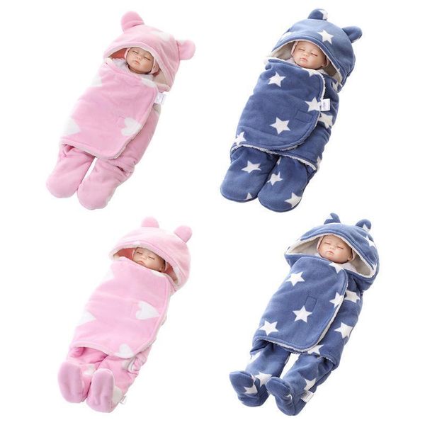 

born blanket sleeping bag baby double-layer full polyester print plush stars type stroller bags