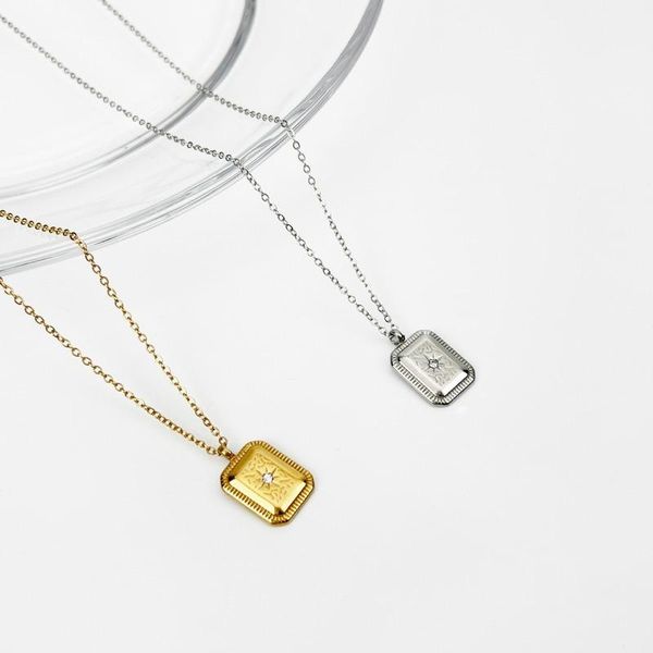 

pendant necklaces u-magical minimalist square geometrical star rhinestones necklace for women gold silver color metallic jewelry