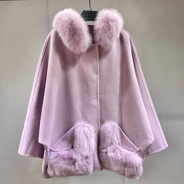 

women's fur & faux streetwear purple lovely women winter real jacket sheep shearing coat natural collar outerwear, Black
