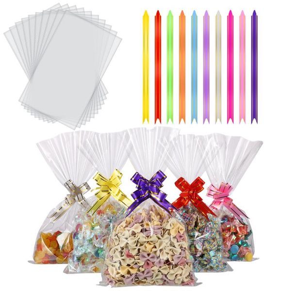 

gift wrap stobok 200pcs 15x25cm cello treat bags clear cellophane storage pouch for cookies candies craft