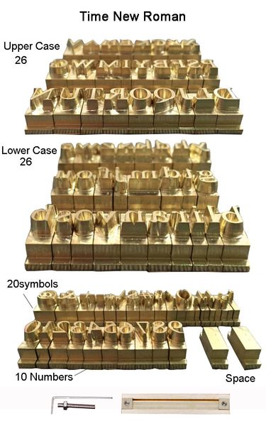 Metalle Legierungen T-Nut Vorrichtung 52 Alphabet Buchstaben 10 Zahlen 20 Symbol Leder Stempel Leder Werkzeug Marke Eisen Maschine Form sterben