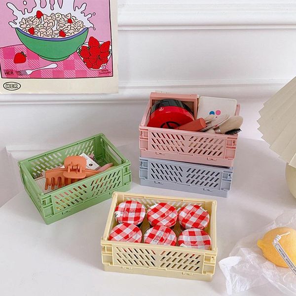 

storage baskets crate collapsible plastic folding box basket home supplies utility cosmetic container deskholder