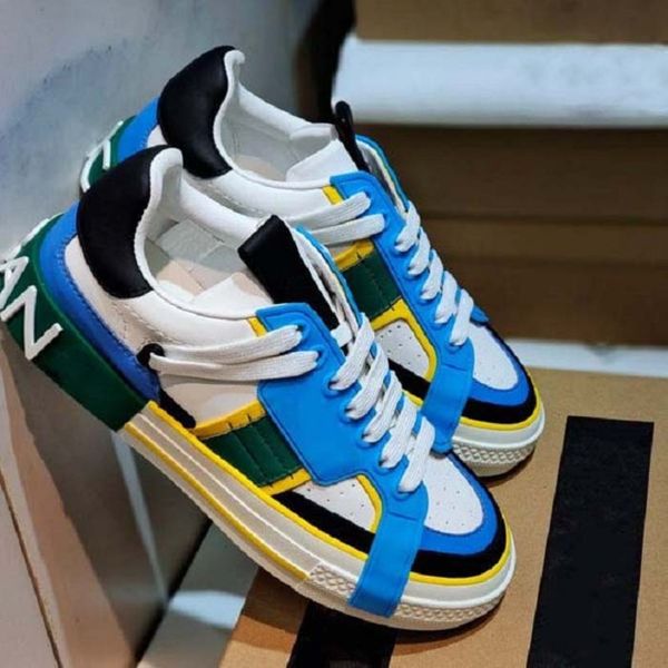 

fashion designer shoes real leather handmade multicolor gradient technical sneakers women famous shoe trainers by 1978 009, Black