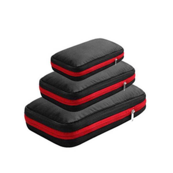 

storage bags 3pcs travel compressed bag zipper waterproof set clothing washing
