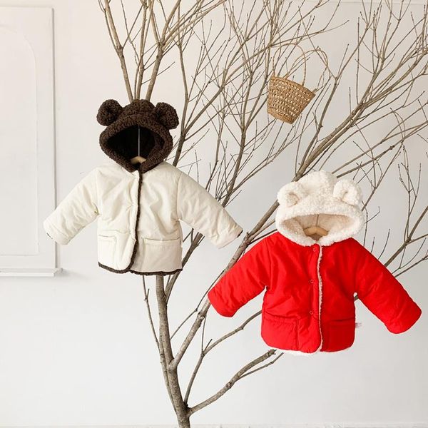 

down coat baby fleece winter jackets girls boys warm thick velvet children outerwear infant patchwork overcoat year clothes, Blue;gray