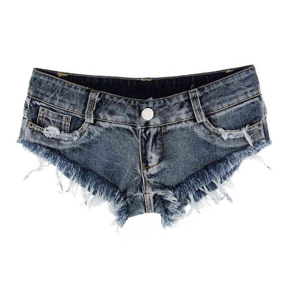 Baixo shorts de cintura mini jeans quente pole dança thong bar shorts micro esportes denim praia casual senhora y220311