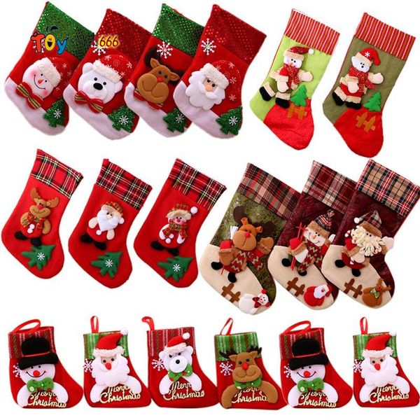 

dhl fast christmas stockings santa snowman gift holders storage bag pendant home decor new year socks ornament xmas tree decoration wholesal