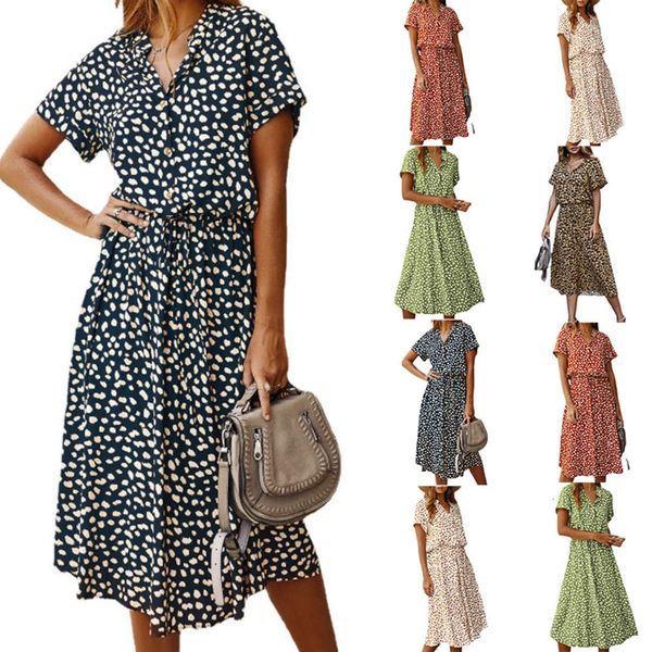

summer women's wear polka dot dress, Black;gray
