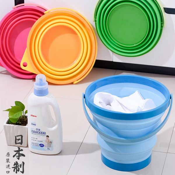 

buckets japan 7.8l portable folding bucket foldable basin tourism outdoor fishing promotion camping car wash