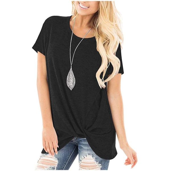

women's t-shirt casual solid color short sleeve tee t shirt tunic, White