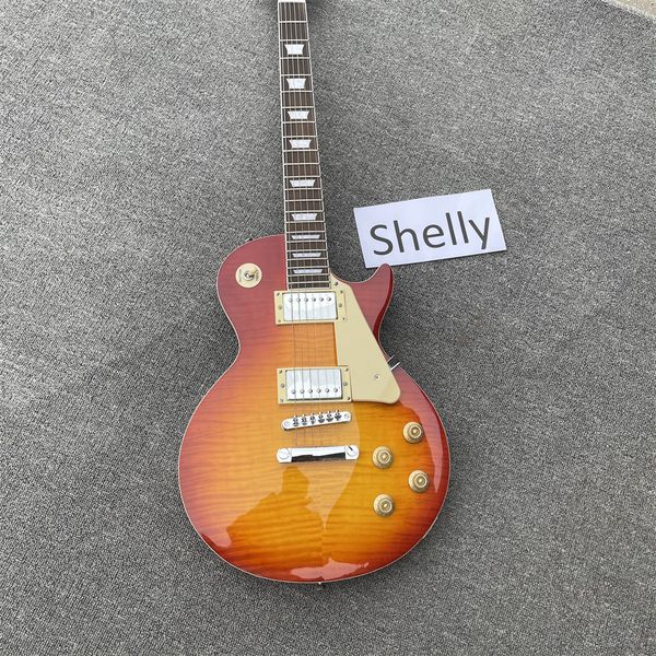 

customized electric guitar, mahogany body, dead leaf color, selling, in stock