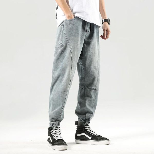 

men's denim blue nine-point pants washed harlan feet male personality casual loose fashion korean wild trend jeans