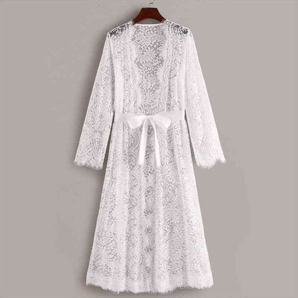 

white bathrobe sets sheer mesh womens sleepwears nightgown floral lace robes lingerie female see through kimono, Black;red