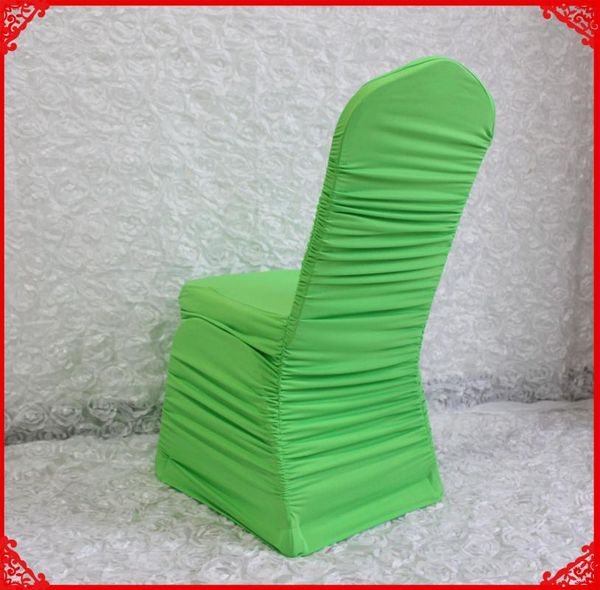 

chair covers apple green ruffled lycra spandex stretch for wedding banquet el party decoration