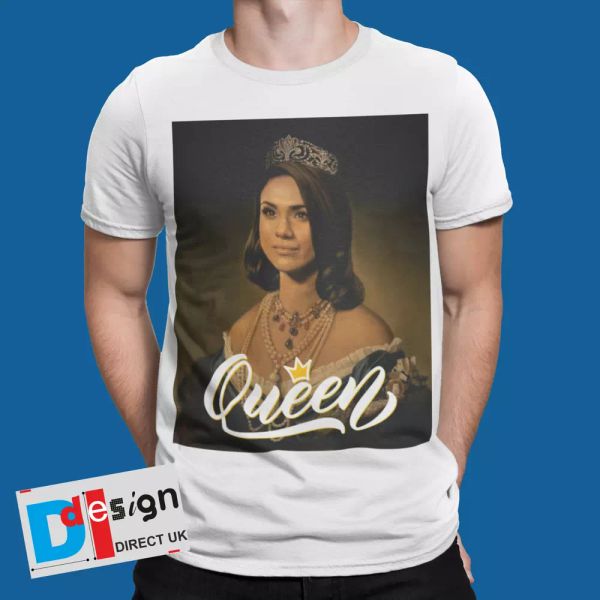 

meghan markle queen princess t-shirt royal team susfamily suits tee, White;black