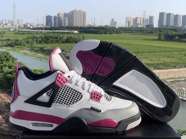 

men 4 pairs basketball shoes white neutral grey black bordeaux 4s paname mens sport trainers with box