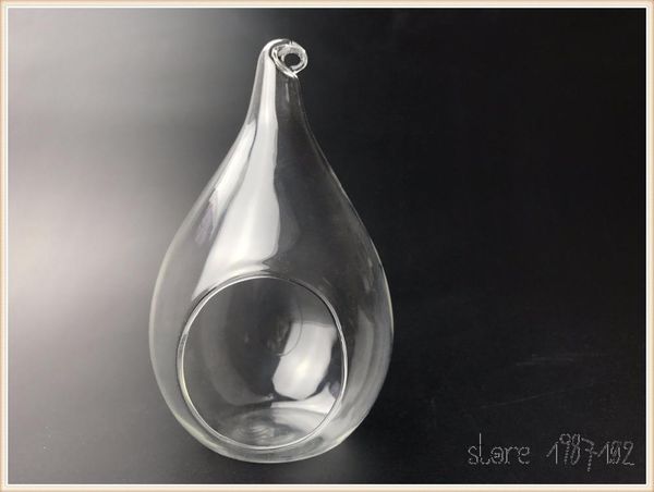 

4pc style hanging glass vase ceiling drop ball water shape flower clear vases wedding decoration
