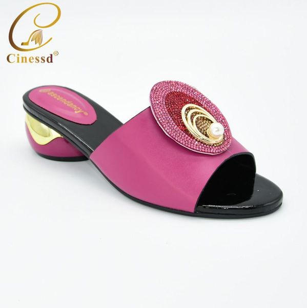 

dress shoes arrival women slipper elegant italian sandals for parties african wedding high heels slip on pumps, Black