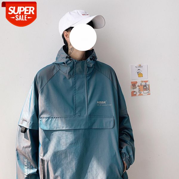 

salt-based japanese fried street coat-level fan male design sense niche hooded pullover jacket #bu5b, Black;brown