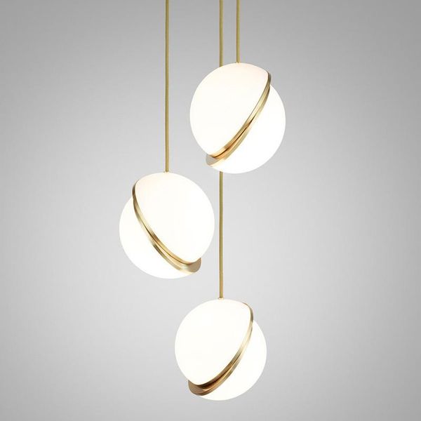 

dislocation crescent moon semi-spherical acrylic chandelier clothing store bar bedside dining room bedroom single head lighting pendant lamp