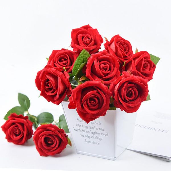

diy artificial silk flowers rose bouquet home decoration accessories wedding party scrapbook fake plants flower pots decorative & wreaths