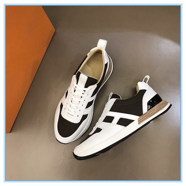 

new season luxury designers shoes fashion luxury shoes men's leather lace up platform oversized sole sneakers  colors casual shoes, Black