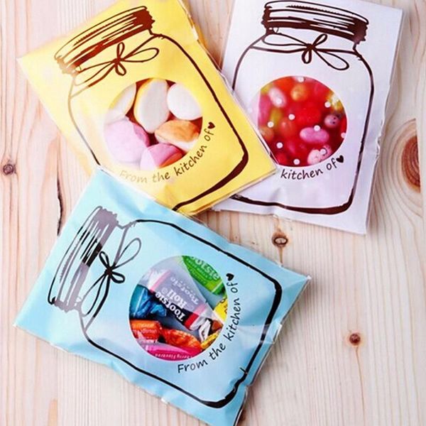 

gift wrap 50/100pcs cartoon candy cookie biscuits packaging bags bag self adhesive plastic wedding birthday party supplies