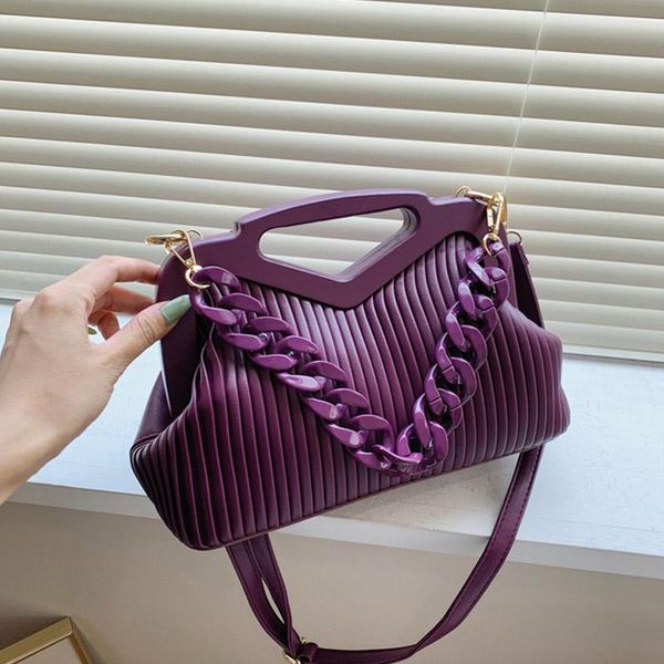 

evening bags fashion thick chain shoulder for women 2021 luxury pu leather handbag candy colors crossbody totes bag female purses