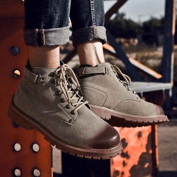 

boots home brown and boot autumn sport leather highwork mens men man spring casual sale flat footwear 2021 shoes for, Black