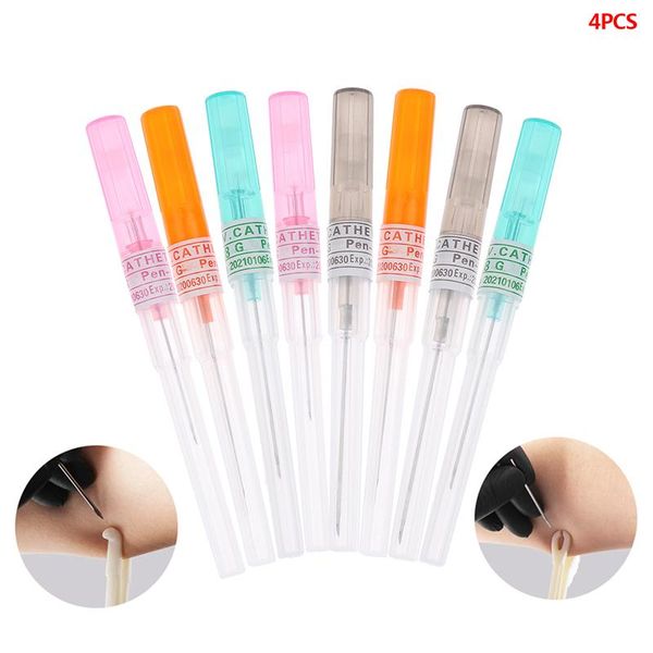 

tattoo needles 4pcs/set sterile body piercing disposable accessories for navel nipple lip ring kit steel tool
