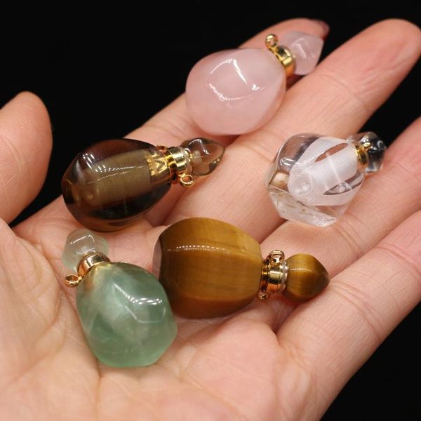 

charms natural stone pendant pumpkin shape perfume bottle exquisite for making diy necklace accessories, Bronze;silver