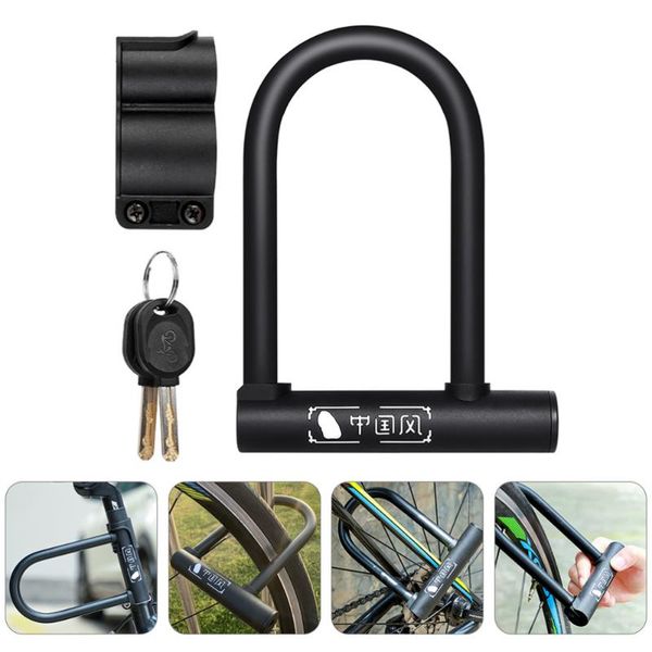 

bike locks anti-theft road mountain lock u shape shackle with key and mount bracket