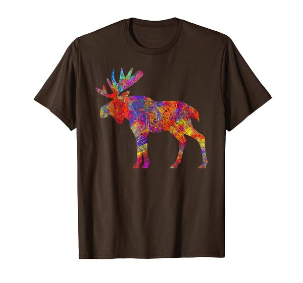 

Colorful Canadian Moose Tshirt Abstract Paint Wildlife Tee, Mainly pictures