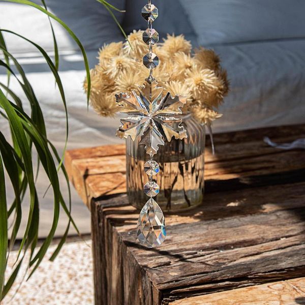 

creative snowflake rhinestone pendant diy hanging ornament home garden decor