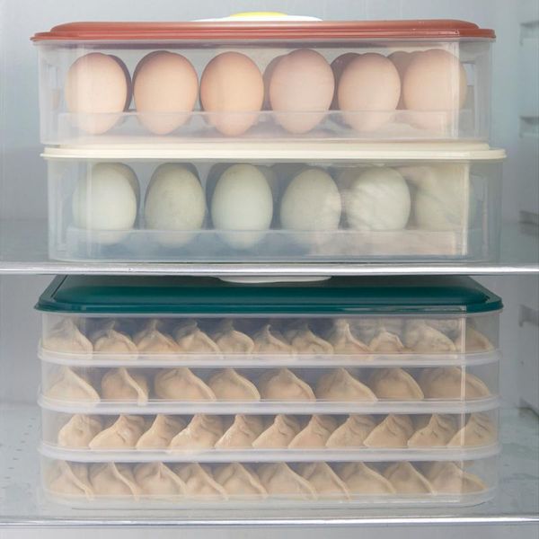 

storage bottles & jars refrigerator egg box kitchen accessories organizer fresh case dumplings vegetable holder stackable microwave