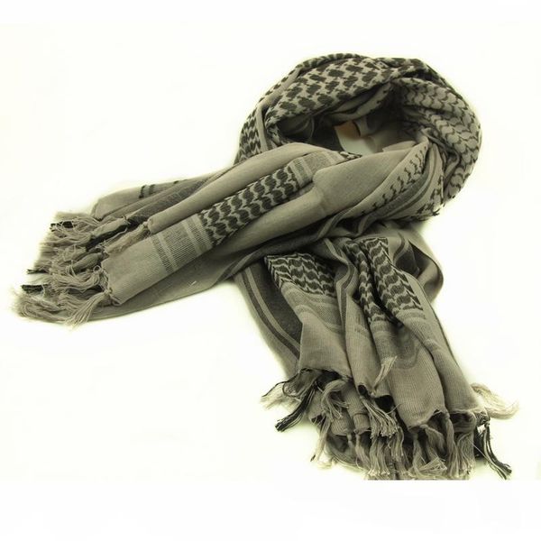 

100% cotton grey arab keffiyeh shemagh scarf shawl tactical scarves desert thickened hijab square windproof bandanas cycling caps & masks, Black