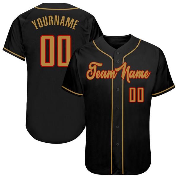 

custom black old gold-red authentic baseball jersey, Blue;black