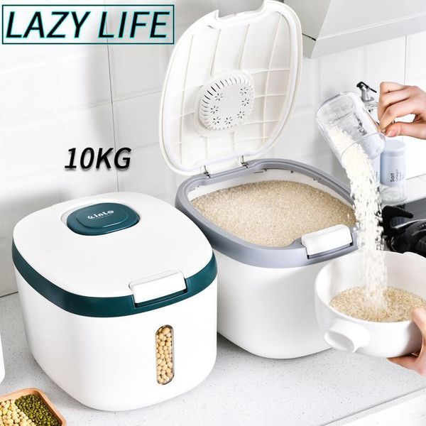 

10kg kitchen collection nano bucket insect-proof moisture-proof sealed rice cylinder grain dog household storage box bottles & jars1