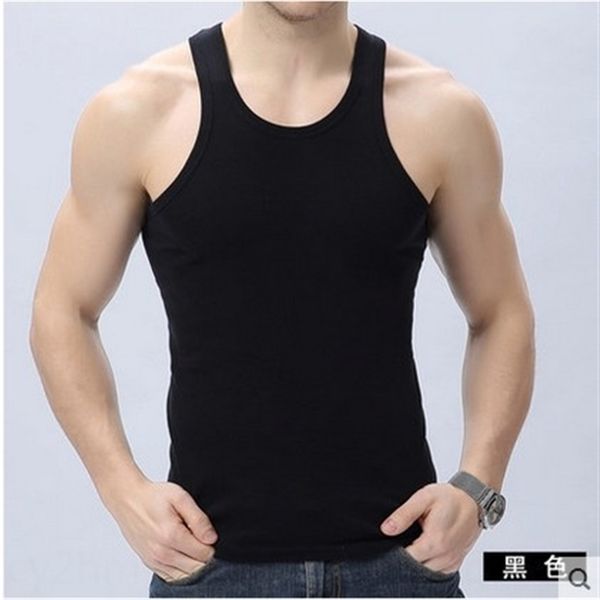 

tcv 2020 summer vest women' summer vest slim fit breathable sports bottoming tank waistcoat men' threaded crew neck waistcoat, White;black