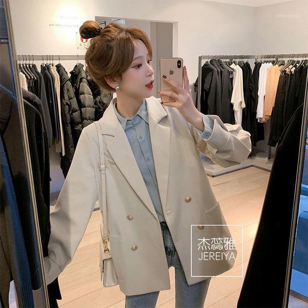

women's jackets 2021 spring and autumn ladies korean fashion casual harajuku long-sleeved slim jacket plus size designer, Black;brown