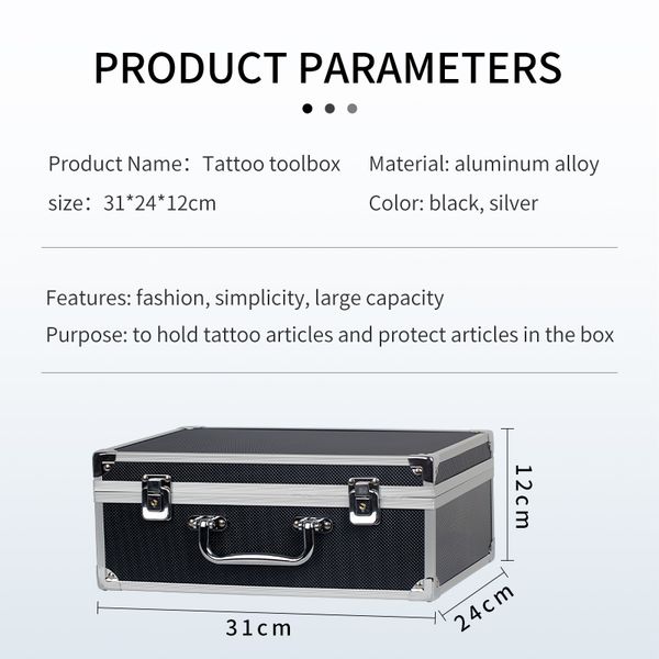 

large capacity tool box aluminum portable tattoo carrying case non-slip stainless steel edge practical storage travel carry casescouts