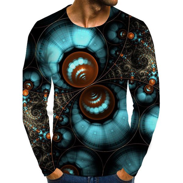 

dynamic art 3d printing t-shirt visual impact party street style round neck long sleeve graphic optical illusion plus size printed daily top, White;black