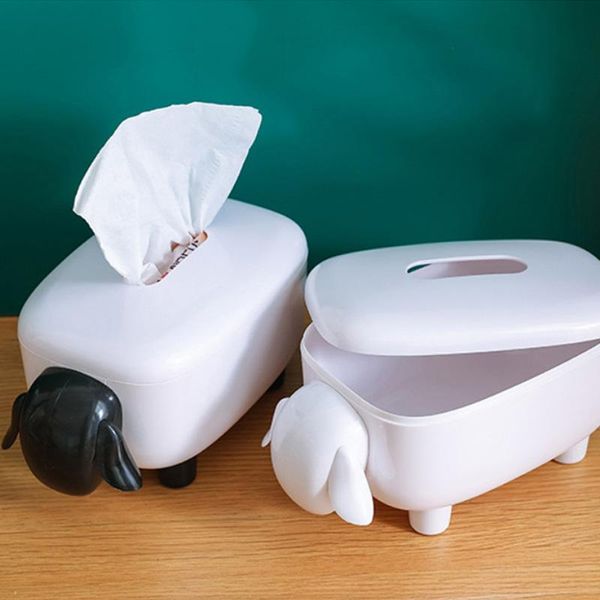 

tissue boxes & napkins cartoon box sheep cow shape paper towel dispenser toothpick wipes case container car napkin holder home decor