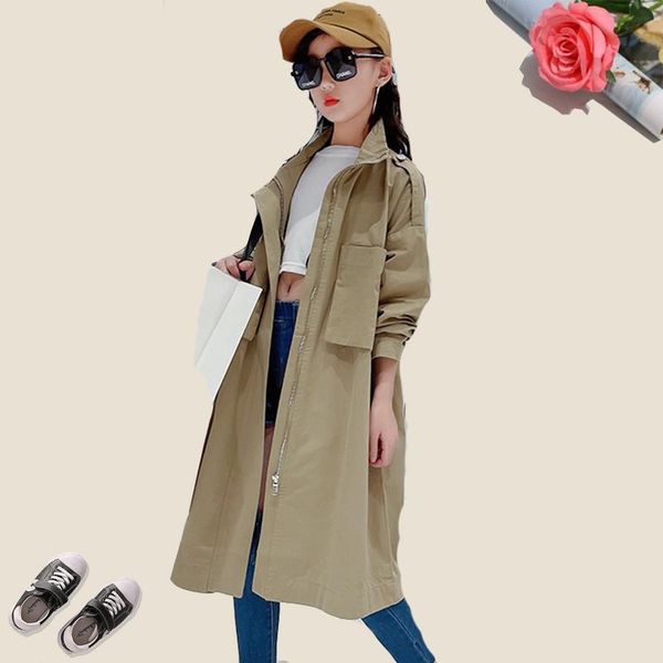 

coat -21049 drawstring long trench, Blue;gray