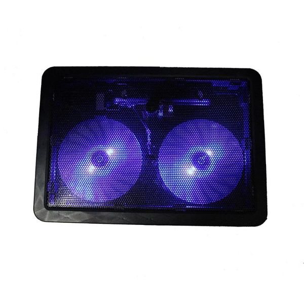 

lapcooling pads 10 to 14.1 inch cooler pad ultra slim blue light portable usb powered 2 fans led notebook quiet