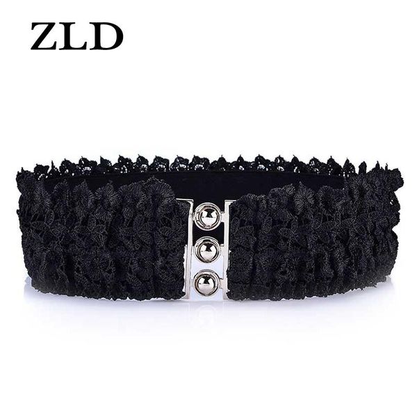 

belts zld fashion women's belt sweet loose tight waistband lace elastic strap elegant ladies dress universal decorative, Black;brown