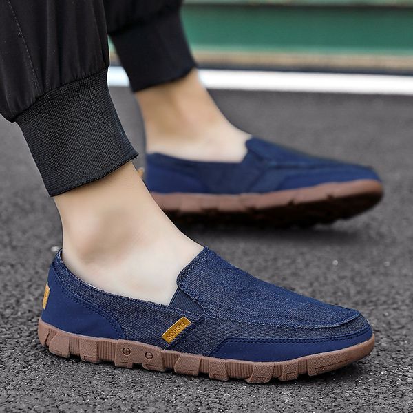 

casual korean version trendy low cloth men's large canvas sho, Black