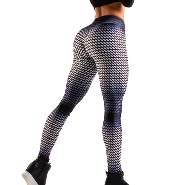 

women's leggings arrival women circle digital printing workout for running high waist sport leggingstretch fitness pants gym leging, Black